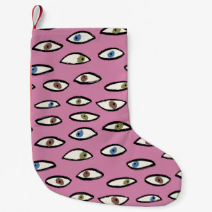 Augen nahtlos Muster, Hintergrund mit Handzeichnun Kleiner Weihnachtsstrumpf