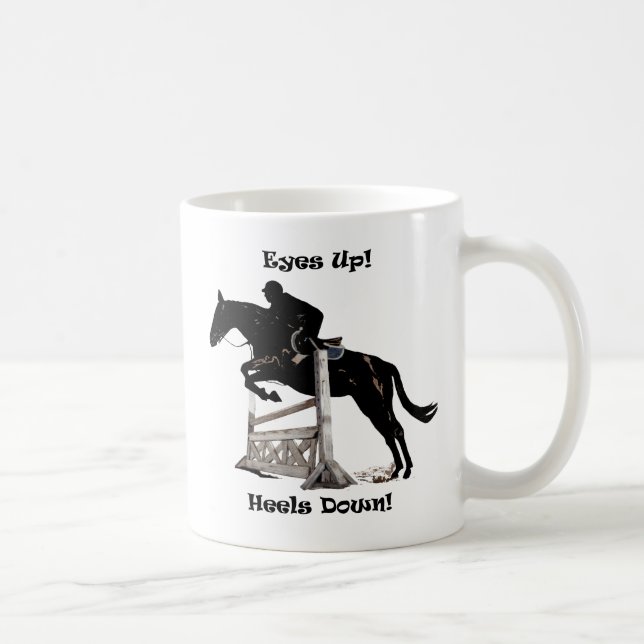 Augen oben! Heels unten! Pferd Kaffeetasse (Rechts)