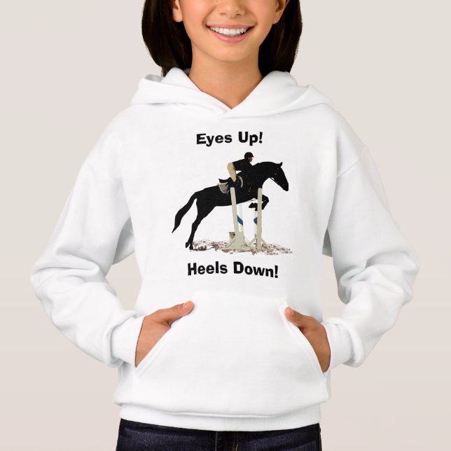 Augen oben! Heels unten! Pferdepullover Hoodie (Vorderseite)