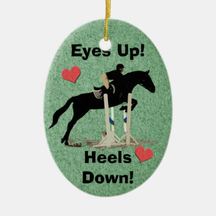 Augen oben! Heels unten! Pferdepullover Keramik Ornament