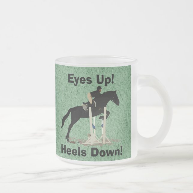 Augen oben! Heels unten! Pferdepullover Mattglastasse (Rechts)