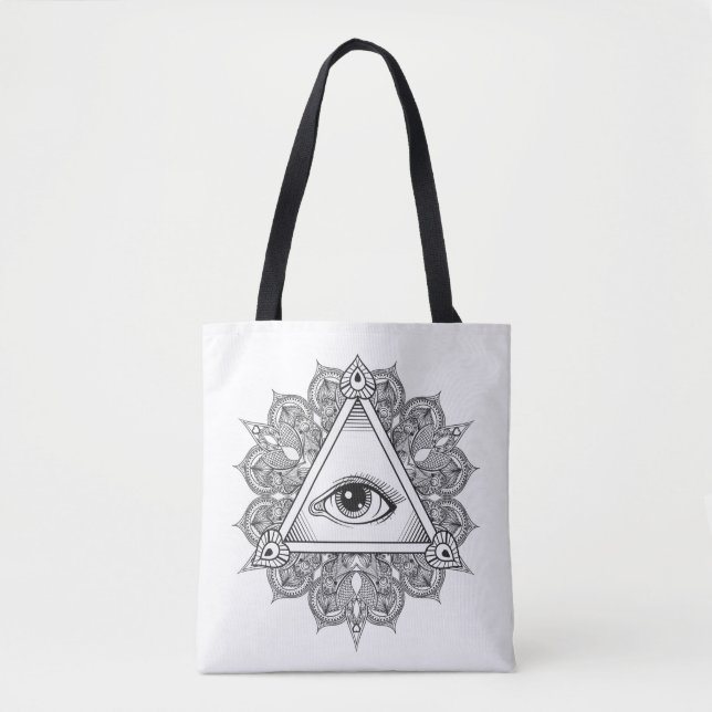 Augen-Pyramide-Symbol-Gekritzel 2 Tasche (Vorderseite)
