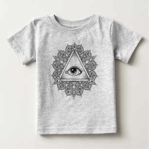 Augen-Pyramide-Symbol-Gekritzel Baby T-shirt