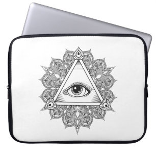 Augen-Pyramide-Symbol-Gekritzel Laptopschutzhülle