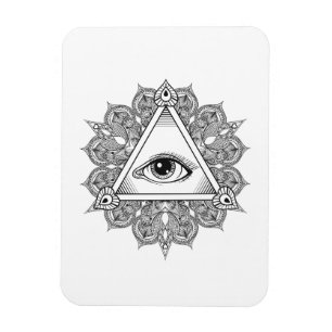 Augen-Pyramide-Symbol-Gekritzel Magnet