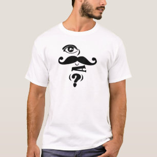Augen-Schnurrbart U eine Frage T-Shirt