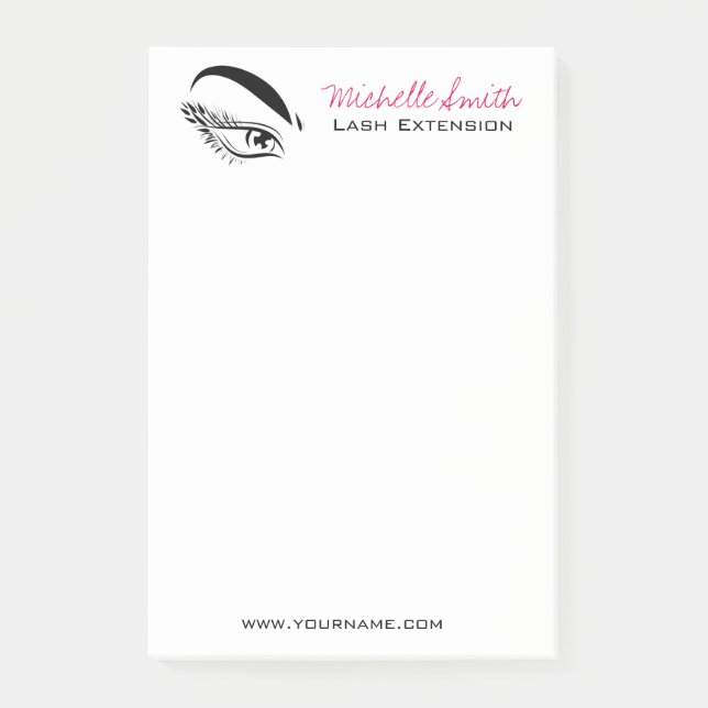 Augen-Skizze-Wimperntuschen-Peitschen-Erweiterung Post-it Klebezettel (Vorderseite)