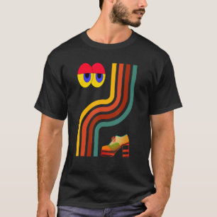Augen überstreichen Linien Schuhe aus den 70ern T-Shirt
