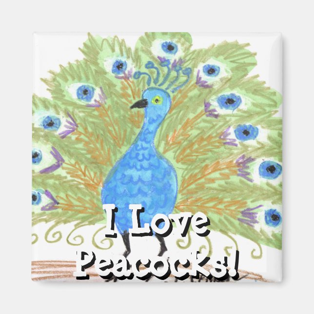 Augen von India Peacock von Wendy C. Allen Magnet (Vorne)