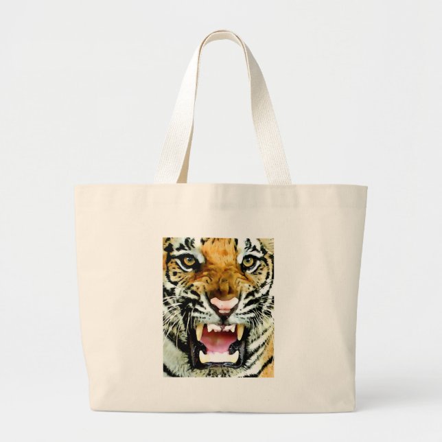 Augen von Tiger Jumbo Stoffbeutel (Vorne)