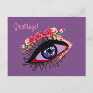 Augen Zeichnung Text Grußkarte Postkarte