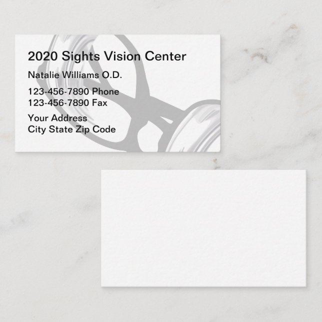 Augenarzt für Optometrie Visitenkarte (Vorne/Hinten)