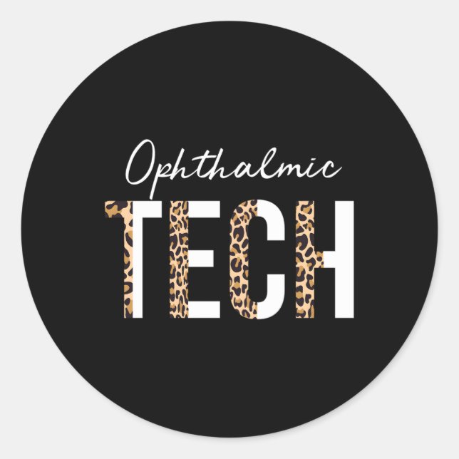 Augenarzt Ophthalmischer Technischer Optometriker Runder Aufkleber (Vorderseite)