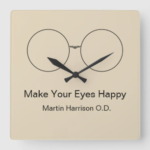 Augenarzt-Optometriker-Büro-Uhren Quadratische Wanduhr