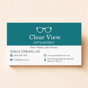 Augenarzt Optometrist Büro Brille Symbol Visitenkarte