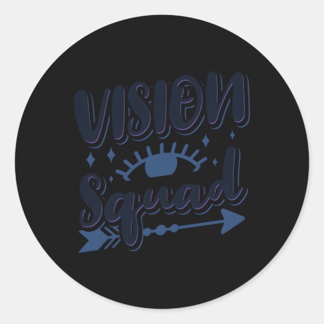 Augenarztbrille Optometristen-Vision-Squad Runder Aufkleber (Vorderseite)