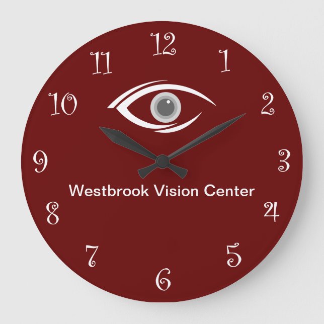 Augenarztbücheruhren Große Wanduhr (Vorderseite)