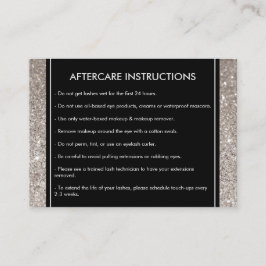 Augenbinden mit Silver Glitzer Salon Aftercare Car Visitenkarte