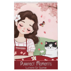 Augenblicke für die Fälligkeit: Illustrierter Katz Kalender