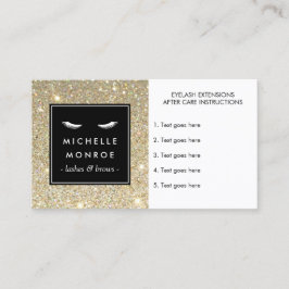 Augenblicke mit Gold Glitzer After Care Card Visitenkarte