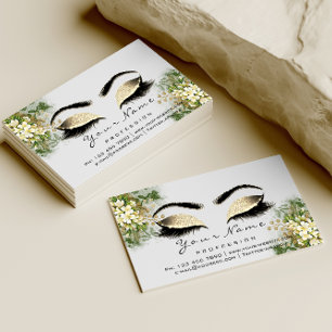 Augenbrauen Aftercare Instruktion Blumenzahn weiß Visitenkarte