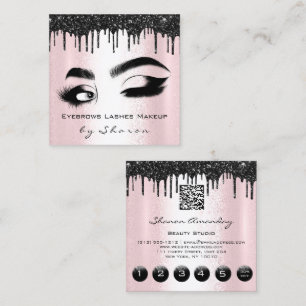 Augenbrauen Lashes Aquamarin 6 Punches QR-Logos Pi Quadratische Visitenkarte