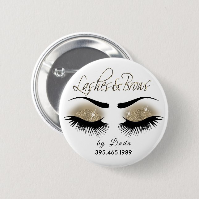 Augenbrauen und -brauen - leicht Gold Button (Vorne & Hinten)