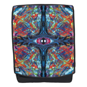 Augenbrauen- und Trippy-Malerei blau Rucksack