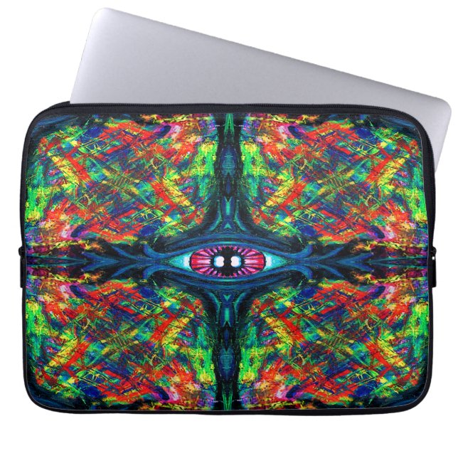 Augenbrauen- und Trippy-Malerei Laptopschutzhülle (Vorderseite)
