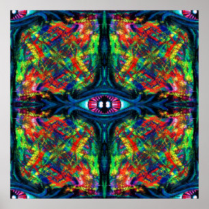 Augenbrauen- und Trippy-Malerei Poster