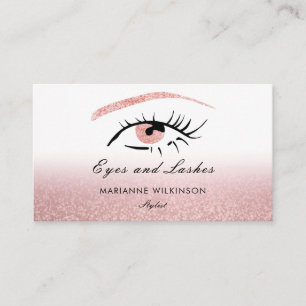 Augenbrauen Wimpern Rose Gold Glitter Visitenkarte