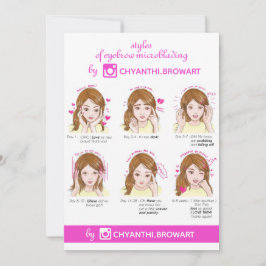 Augenbrauenmikroblase Aftercare Instruction Pink Einladung