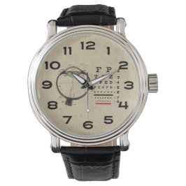 Augendiagramm des Vintagen Ophthalmologen Armbanduhr