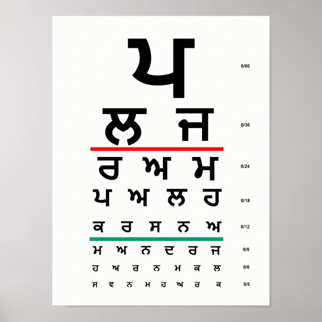 Augendiagramm Punjabi Poster (Vorne)