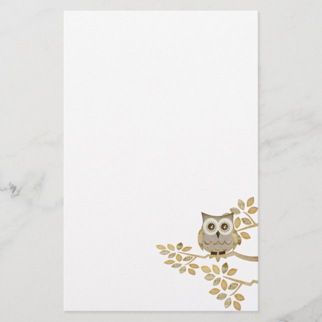 Augenen-Eule im Baum-Briefpapier Briefpapier (Vorderseite)