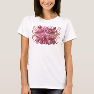 Augenfälliges rotes HAPPY BIRTHDAY 3RD Tragbare Ku T-Shirt
