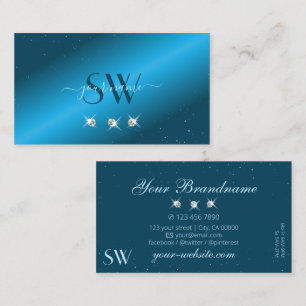 Augenfänge Aquamarin blauer Sparkling Diamonds Ini Visitenkarte