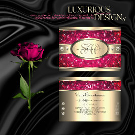 Augenfänger Gold Pink Glitzer Diamonds Initialen Visitenkarte