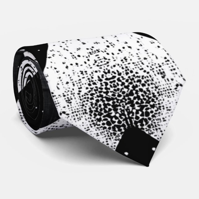 Augenfänger, Monochrome Stipple Abstrakte Nackenle Krawatte (Gerollt)