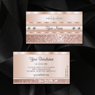 Augenfänger Rose Gold Sparkling Glitzer Monogramm Visitenkarte