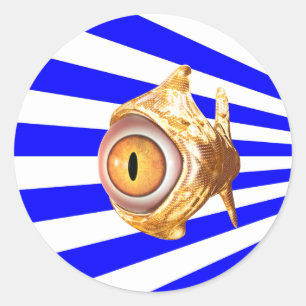 Augenfisch Runder Aufkleber