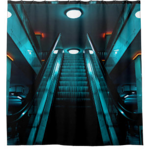 AUGENFOTOGRAFIE VON GRAUEM GEBÄUDE UNTER DEM WORT DUSCHVORHANG