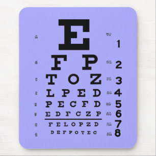 Augenheilkunde-Optometrie-Augen-Diagramm-Singrün Mousepad