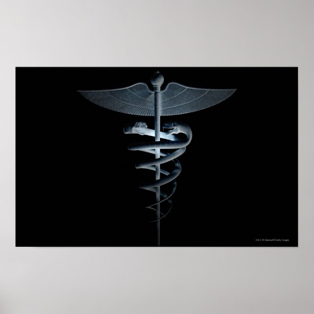 Augenlicht auf einen medizinischen Kadukus Poster (Vorne)