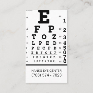 Augenmittelvision Ophthalmologe Optiker Visitenkarte