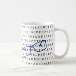 Augenoptiker Optiker Sehtesttafel und Brille Kaffeetasse