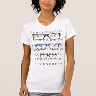Augenoptiker-Sehtesttafel und Brille T-Shirt