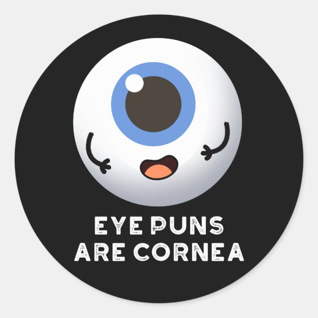 Augenpfeifen sind Cornea Funny Body Puppe Dark BG Runder Aufkleber (Vorderseite)