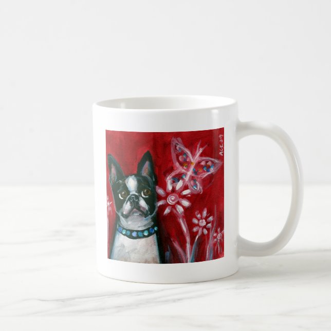 Augenschmetterling Bostons Terrier Kaffeetasse (Rechts)