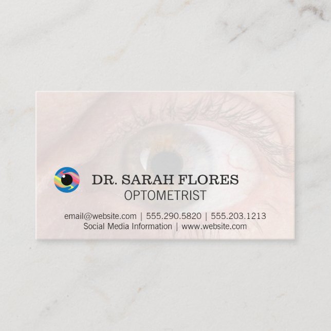 Augensymbol | Optometrisches Logo Visitenkarte (Vorderseite)